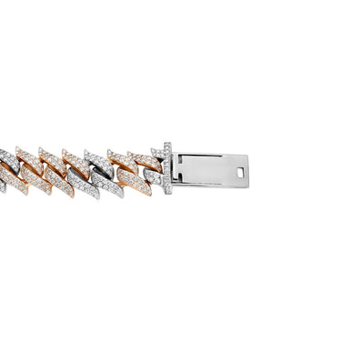R/W Diamond Spiked Cuban Necklace 42.46 ctw